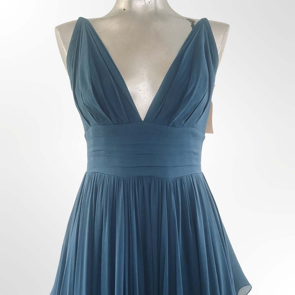 Elie Saab Cobalt silk-chiffon 100% silk - MINT in size S - Picture 2 of 8